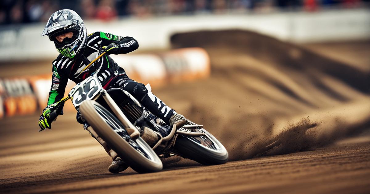 Tai Woffinden w akcji podczas zawodów żużlowych.